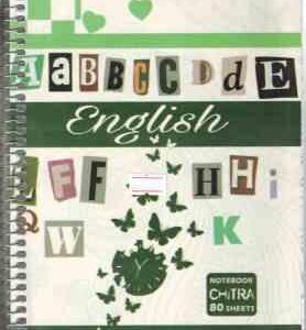 دفتر 80 برگ - 2 خط انگلیسی --- سیمی