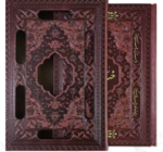 رباعیات خیام ( جیبی - گلاسه - 5 زبانه - چرم قابدار کشویی برشی )