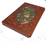 غزلیات شمس ( وزیری - کاغذ گلاسه - چرم قابدار کشویی برجسته - پلاک فلزی طرح مس نفیس )